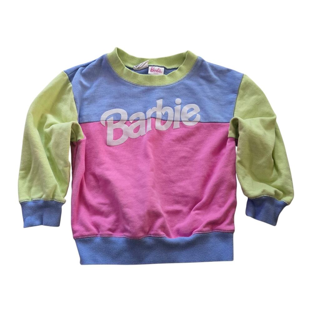 Barbie Cotton On Crew Neck Sweater Girl SZ 7 Colorblock Pullover